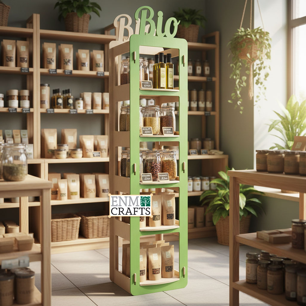 Ξύλινο BIO Stand με 5 Ράφια 402